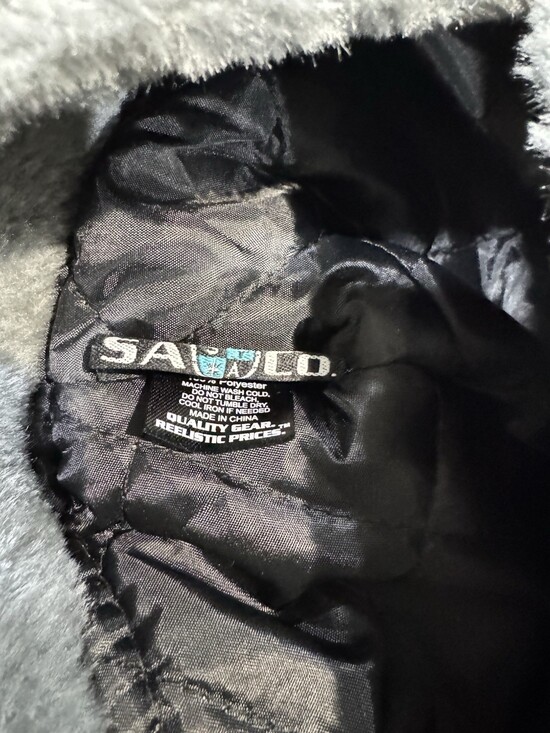 SA Company Trapper Hat Bomber Fleece Lined Buffalo Plaid Black Grey One Size - Picture 7 of 8